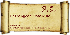 Pribinyecz Dominika névjegykártya